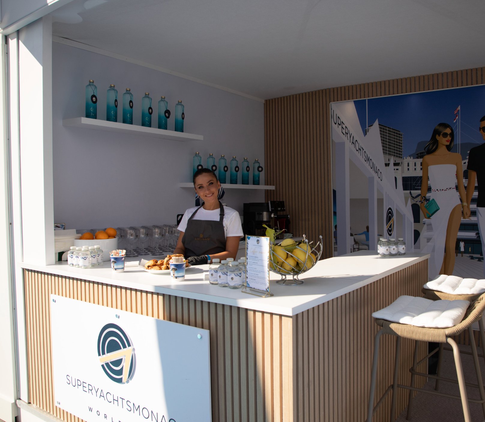 SuperYachtsMonaco stand — reception and client welcome